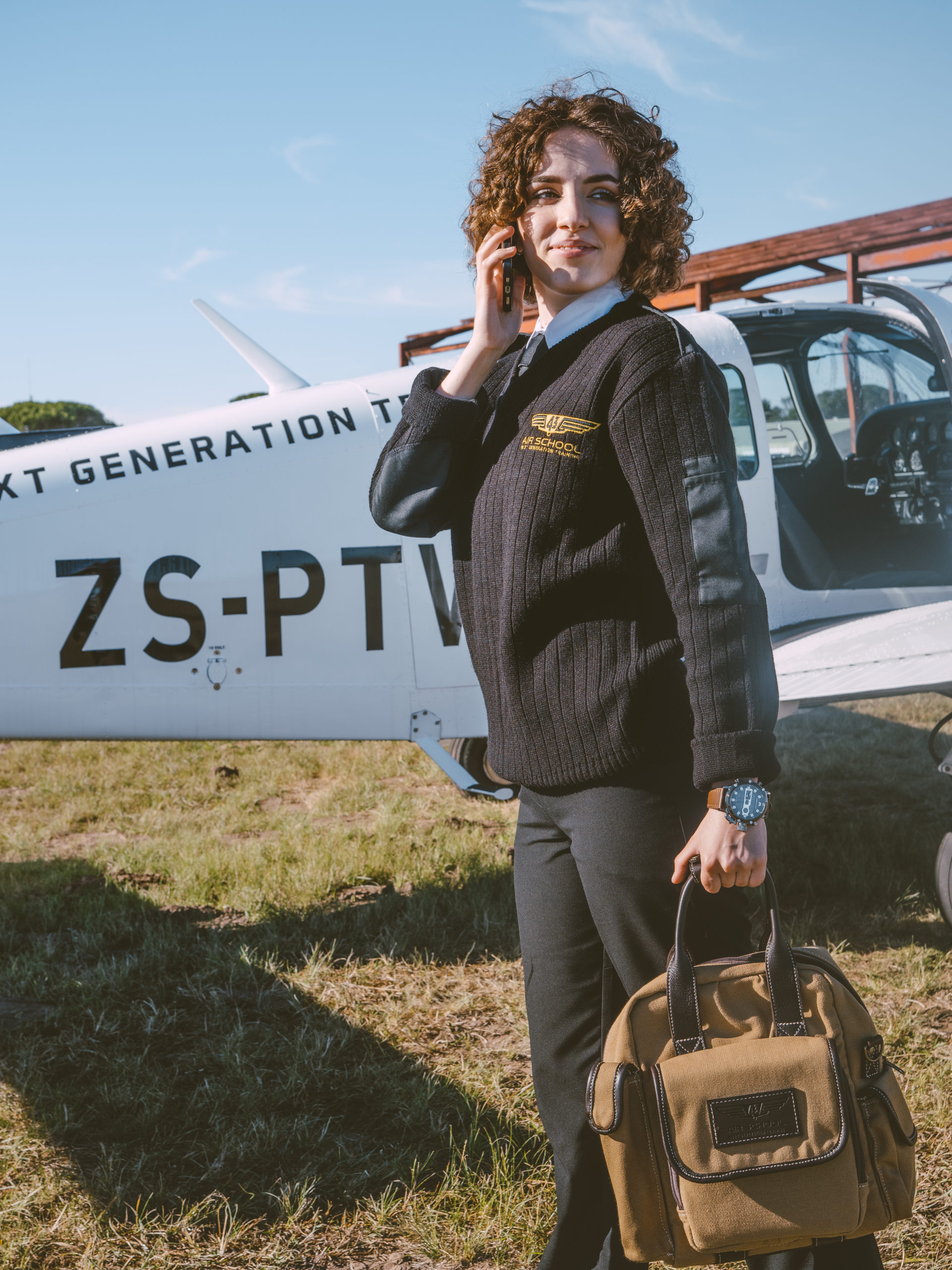 43 Flight Bag - Beige Canvas - Image 3